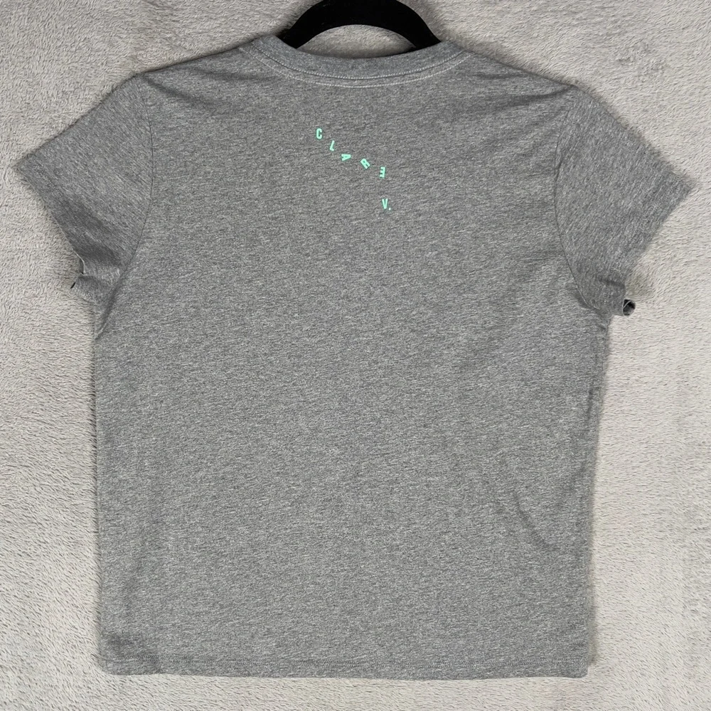 Clare V. Liberez Les Sardines Short Sleeve Shirt Women's XS Gray 100% Cotton - Picture 5 of 9